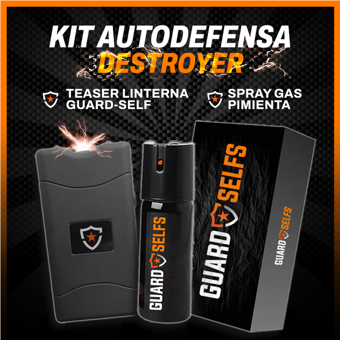 Kit de Autodefensa DESTROYER: Teaser + Spray Pimienta
